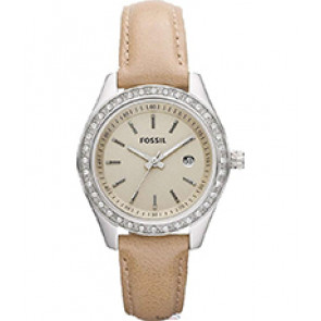 Uhrenarmband Fossil ES3026 Leder Beige 14mm