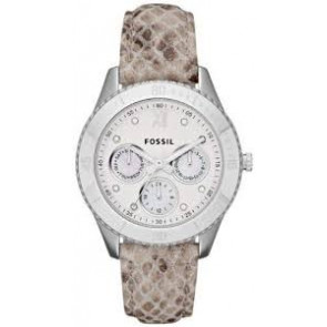 Uhrenarmband Fossil ES3124 Leder Beige 18mm