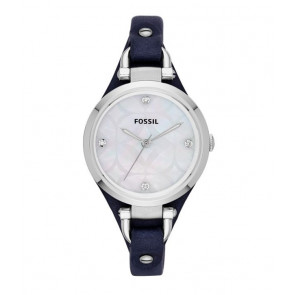 Uhrenarmband Fossil ES3417 / GEORGIA Leder Blau 8mm