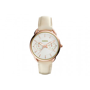 Uhrenarmband Fossil ES3954 Leder Beige 16mm