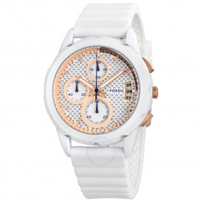 Uhrenarmband Fossil ES3981 Silikon Weiss 20mm