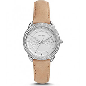 Uhrenarmband Fossil ES4053 Leder Beige 16mm