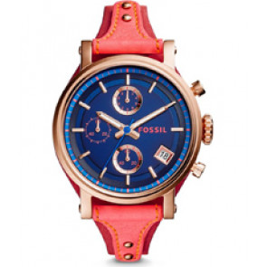 Uhrenarmband Fossil ES4115 Leder Rot 18mm