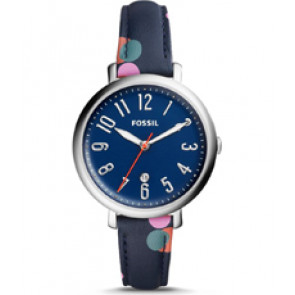 Uhrenarmband Fossil ES4132 Leder Blau 14mm