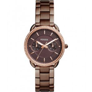 Uhrenarmband Fossil ES4258 Rostfreier Stahl Braun 16mm