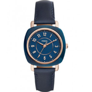 Uhrenarmband Fossil ES4280 Leder Blau 18mm