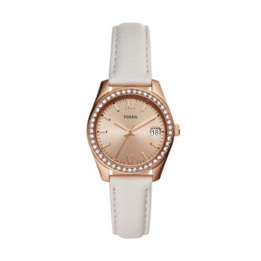 Uhrenarmband Fossil ES4556 Leder Weiss 16mm