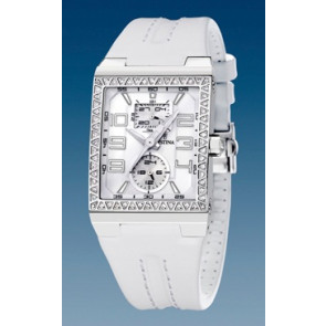 Festina Uhrenarmband F16295-1 Leder Weiss + weiße nähte