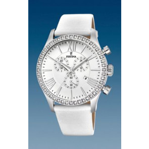 Uhrenarmband Festina F16590-7 / F16590-8 Leder Weiss 21mm