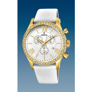 Uhrenarmband Festina F16605-7 Leder Cremeweiß 21mm