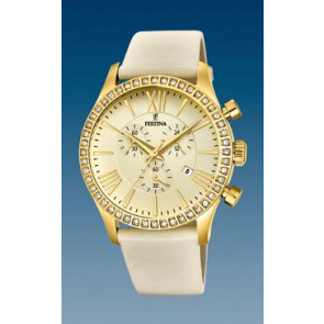 Uhrenarmband Festina F16605-8 / F16605-9 Leder Beige 21mm