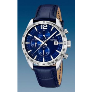 Uhrenarmband Festina F16760-3 Leder Blau 22mm