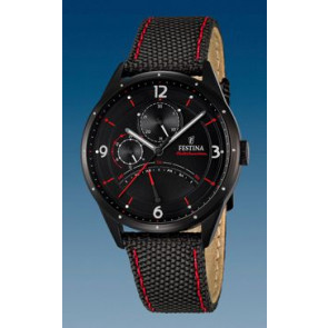 Uhrenarmband Festina F16849-2 Leder/Textil Schwarz 20mm