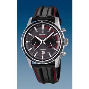 Uhrenarmband Festina F16874-3 / F16874-4 Leder Schwarz