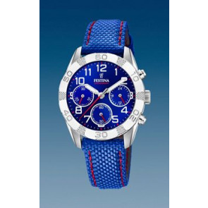 Uhrenarmband Festina F20346-2 Leder/Textil Blau 18mm