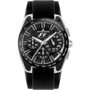 Uhrenarmband Jacques Lemans F5033-ZW Leder Schwarz 18mm
