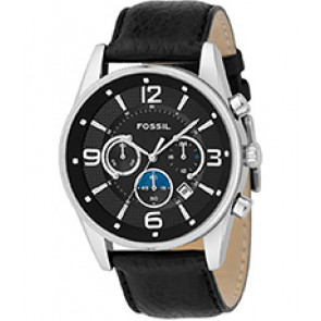 Uhrenarmband Fossil FS4387 Leder Schwarz 24mm