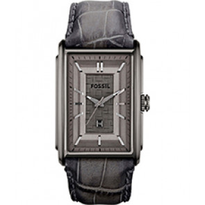 Uhrenarmband Fossil FS4771 Leder Grau 26mm