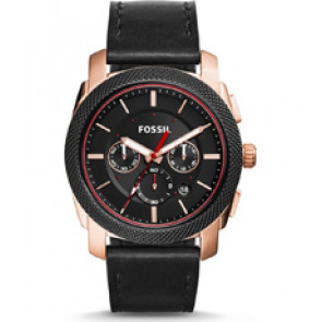 Uhrenarmband Fossil FS5120 Leder Schwarz 24mm