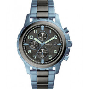 Uhrenarmband Fossil FS5318 Rostfreier Stahl Blau 22mm