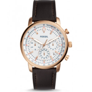 Uhrenarmband Fossil FS5415 Leder Schwarz 22mm