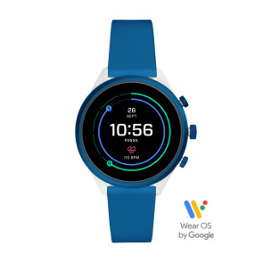 Uhrenarmband Smartwatch Fossil FTW6051 Silikon Blau 18mm