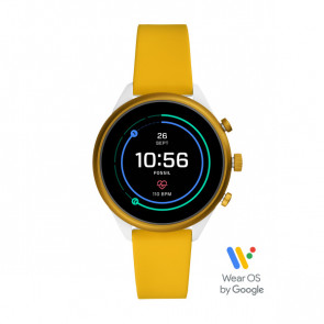 Uhrenarmband Smartwatch Fossil FTW6053 Silikon Gelb 18mm