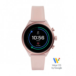 Uhrenarmband Smartwatch Fossil FTW6056 Silikon Rosa 18mm