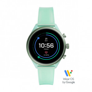 Uhrenarmband Smartwatch Fossil FTW6057 Silikon Grün 18mm