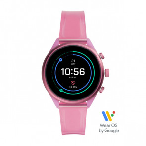Uhrenarmband Smartwatch Fossil FTW6058 Silikon Rosa 18mm
