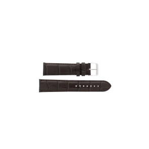 Uhrenarmband Leder + Kroko Printe 20mm Dunkelbraun EX G348G