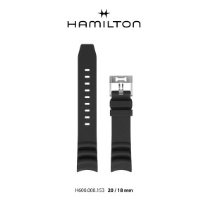 Uhrenarmband Hamilton H600.000.153 Kautschuk Schwarz 20mm