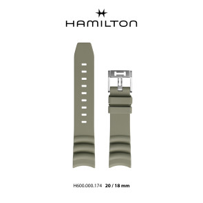 Uhrenarmband Hamilton H600.000.152 Kautschuk Grün 20mm