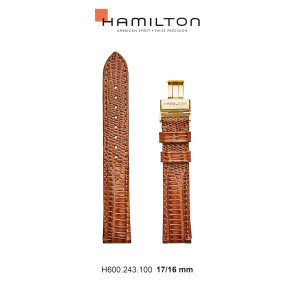 Uhrenarmband Hamilton H600.243.100 / H24301511 Leder Braun 17mm