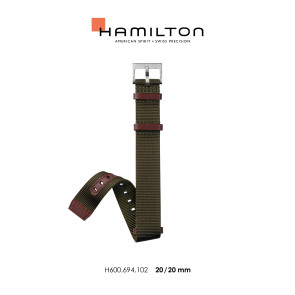 Uhrenarmband Hamilton H690694102 / H690.694.102 Nylon Mehrfarbig 20mm
