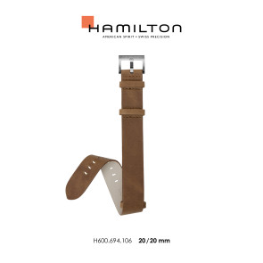 Uhrenarmband Hamilton H600.694.106.H690694106 Leder Braun 20mm