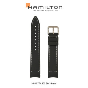 Uhrenarmband Hamilton H600.774.102 Kautschuk Braun 20mm