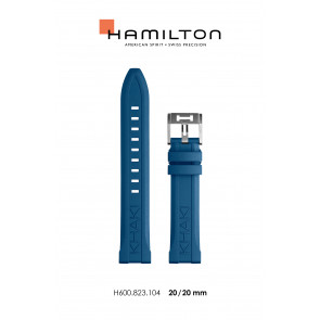 Uhrenarmband Hamilton H690.823.104 / H82345341 Kautschuk Blau 20mm