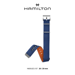 Uhrenarmband Hamilton H690823107 Nylon Blau 20mm