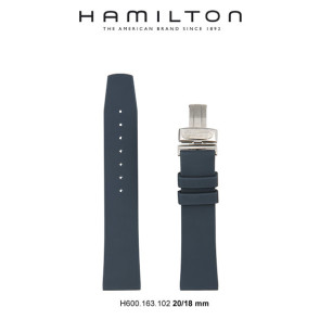 Uhrenarmband Hamilton H600.163.102 Kautschuk Blau 20mm