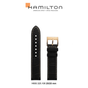 Uhrenarmband Hamilton H600325108 Leder Braun 20mm
