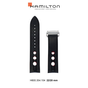 Uhrenarmband Hamilton H690354104 Leder Zweifarbig 22mm