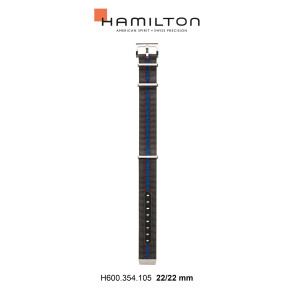 Uhrenarmband Hamilton H694354105 Nylon Mehrfarbig 22mm