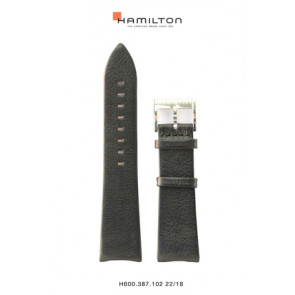 Uhrenarmband Hamilton H38755731 Leder Schwarz 22mm