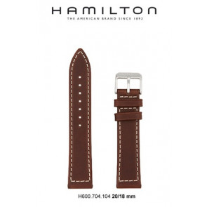 Uhrenarmband Hamilton H644550 / H001.64.455.533.01 Leder Braun 20mm