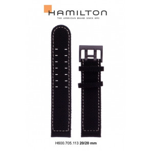 Uhrenarmband Hamilton H705751 / H001.70.575.733.11 / H600.705.113 Leder/Textil Schwarz 20mm