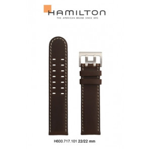 Uhrenarmband Hamilton H717160 / H600.717.101 Leder Braun 22mm