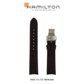 Uhrenarmband Hamilton H600.773.107 Leder Braun 18mm