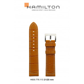Uhrenarmband Hamilton H690.776.113 Leder Braun 21mm
