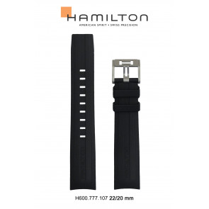 Uhrenarmband Hamilton H76714335 Kautschuk Schwarz 22mm
